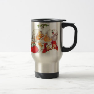 Mug De Voyage Noël vintage Père Noël embrassant Mme Claus
