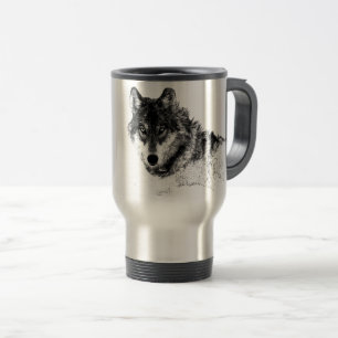 Mug De Voyage Noir Blanc Inspiration Wolf Eyes