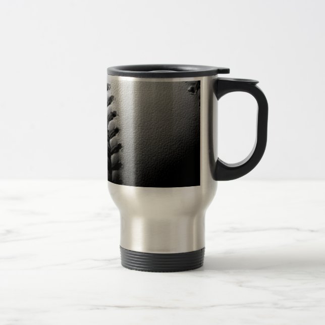 Mug De Voyage Noir et blanc Gros plan de base-ball (Droit)