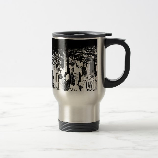 Mug De Voyage Noir et blanc New York (Droit)