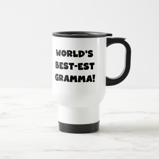 Mug De Voyage Noir ou blanc du Meilleur-est Gramma du monde (Droite)