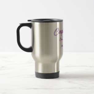 Mug De Voyage nom de douche de couple date gris tendance simple