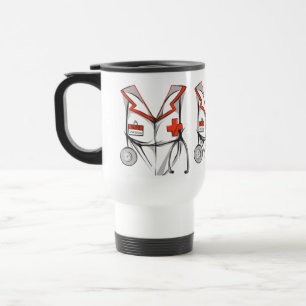 Mug De Voyage Nom de la tenue de soins infirmiers personnalisés