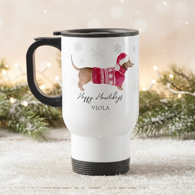 Mug De Voyage Nom de l'animal de compagnie Chien de Vienne Dachs (Créateur téléchargé)