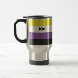 Mug De Voyage Nom de l'indicateur de la fierté non binaire ou mo