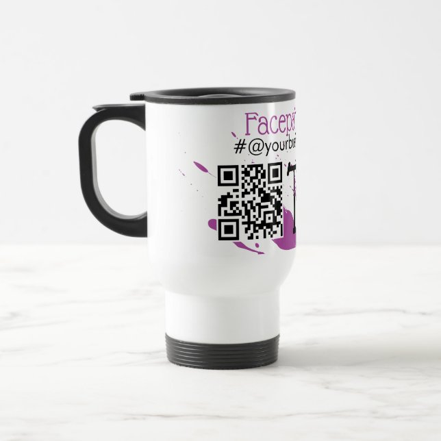 Mug De Voyage Nom d'entreprise de peintre de visage de code QR C (Gauche)