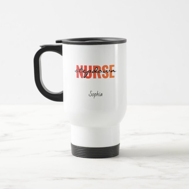 Mug De Voyage Nom d'infirmière de transition personnalisé (Gauche)