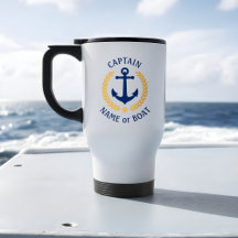Nom du bateau capitaine Ancre Gold Style Laurel Ma