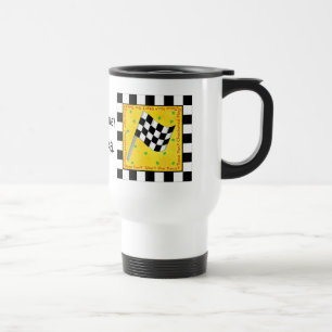 Mug De Voyage Nom du temps de course Indicateur À damiers person