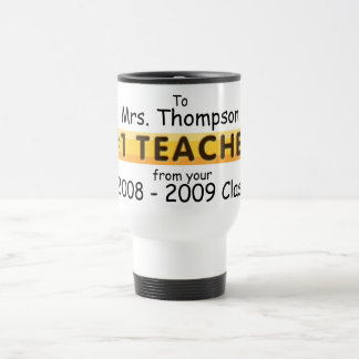 Mug De Voyage Nom et date faits sur commande de professeur de