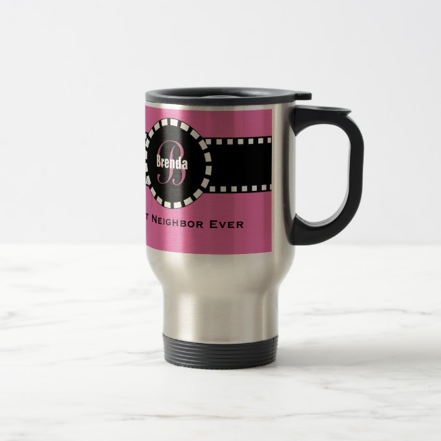 Mug De Voyage Nom fait sur commande V02 du meilleur monogramme (Droit)