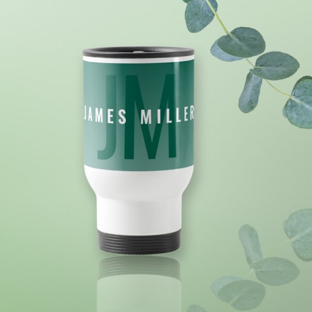 Mug De Voyage Nom moderne avec Gras Vert (ou toute couleur) Ombr (Créateur téléchargé)