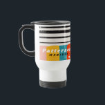 Mug De Voyage Nom personnalisé Abstrait coloré du milieu du sièc<br><div class="desc">Colorful Mid Century Abstrait Nom personnalisé Travel Mug dispose d'un motif rayé coloré avec votre nom personnalisé en simple écriture noir et blanc sur un arrière - plan abstrait. Personnalisez en modifiant le texte dans les zones de texte fournies. Un cadeau parfait pour l'anniversaire, Noël, Fête des Mères, soeur, cousins,...</div>
