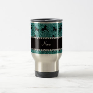 Mug De Voyage Nom personnalisé chevaux de parties scintillant t