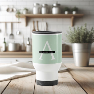 Mug De Voyage Nom personnalisé de la menthe pastel minimaliste