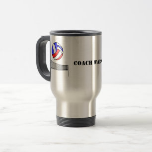 Mug De Voyage Nom personnalisé de l'entraîneur de volley-ball
