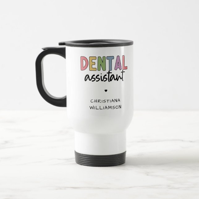 Mug De Voyage Nom personnalisé Dental Assistant Cadeau (Gauche)