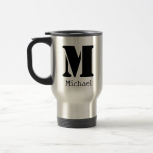 Mug De Voyage Nom personnalisé du script Monogramme Musique de v