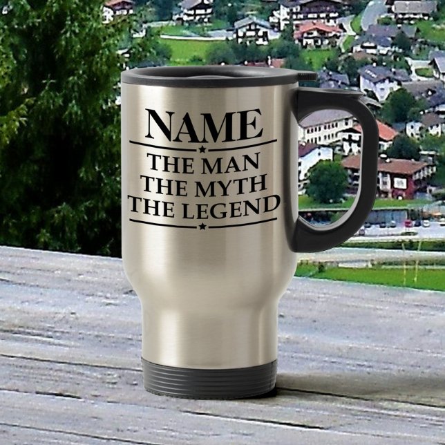 Mug De Voyage Nom Personnalisé L'Homme Le Mythe La Légende (Créateur téléchargé)