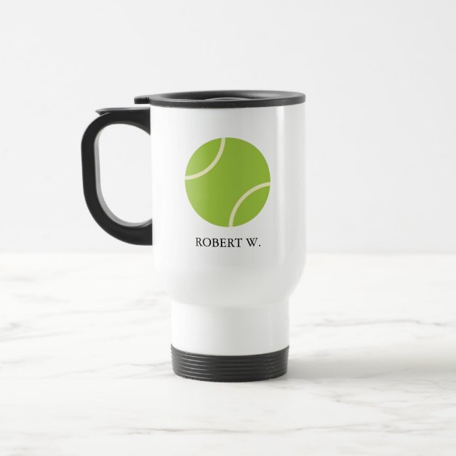 Mug De Voyage Nom personnalisé Monogram Tennis (Gauche)
