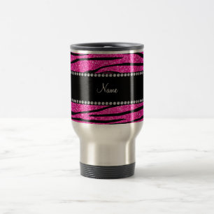 Mug De Voyage Nom personnalisé néon parties scintillant rose-c