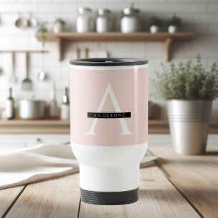 Mug De Voyage Nom personnel minimaliste Pastel Pink