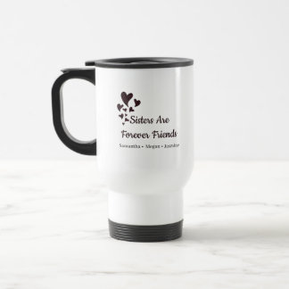 Mug De Voyage Noms des frères et sœurs & Sœurs à cœur Les sœurs
