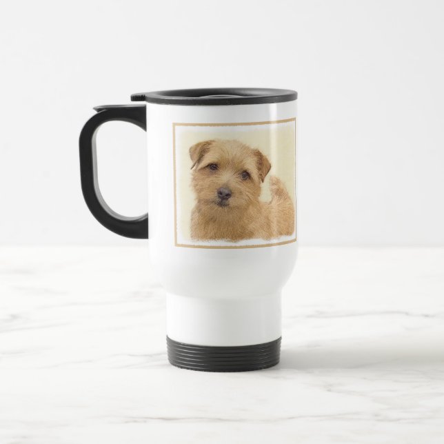 Mug De Voyage Norfolk Terrier Peinture - Art Chien original (Gauche)