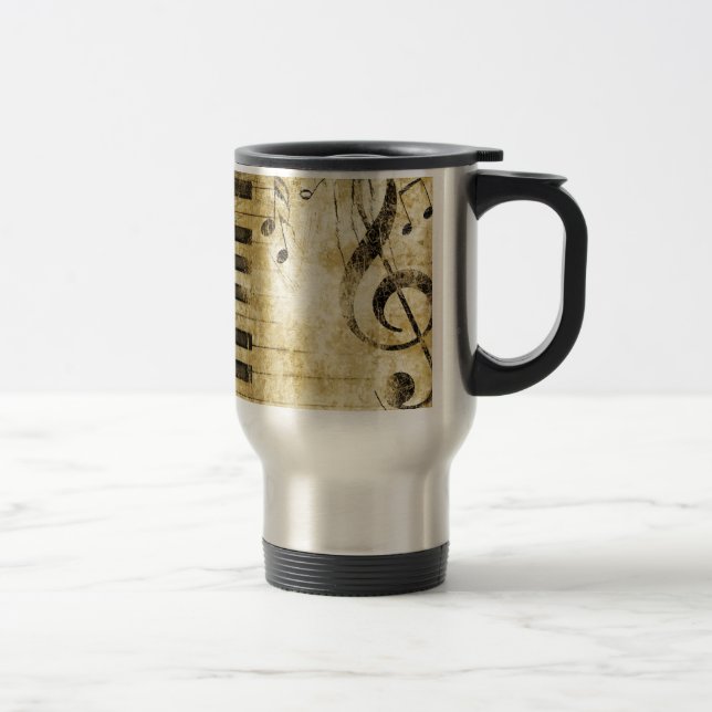 Mug De Voyage Notes de musique de piano (Droit)