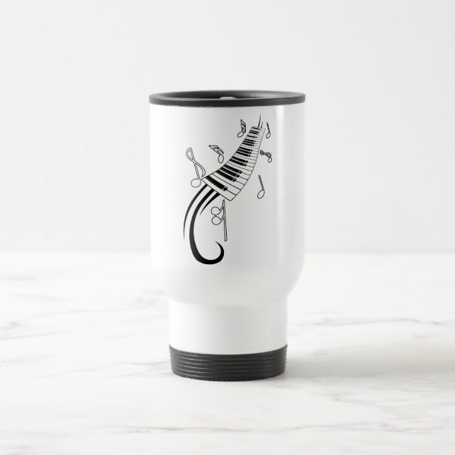 Mug De Voyage Notes de piano et de musique (Centre)