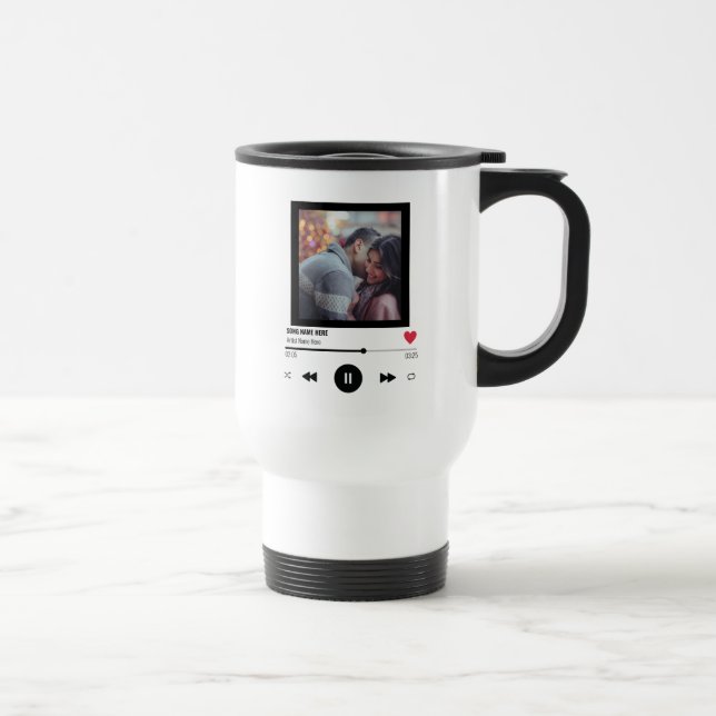 Mug De Voyage Notre Anniversaire De Chanson Personnalisé Photo V (Droite)