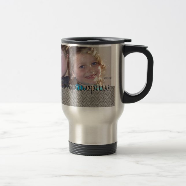 Mug De Voyage Nous aimons notre papaye ajoutons votre photo (Droit)