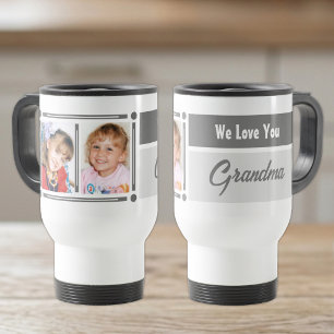 Mug De Voyage Nous t'aimons grand-mère ajoutez des photos blanch