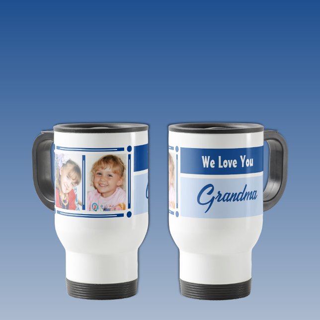 Mug De Voyage Nous vous aimons grand-mère ajouter des photos bla (Créateur téléchargé)