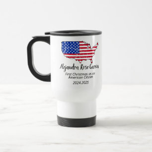 Mug De Voyage Nouveau citoyen américain – Carte américaine de la