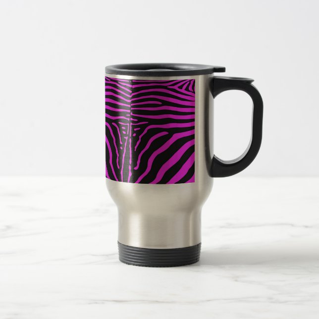 Mug De Voyage Nouveau rose noir Zèbre Accessoires d'impression - (Droit)