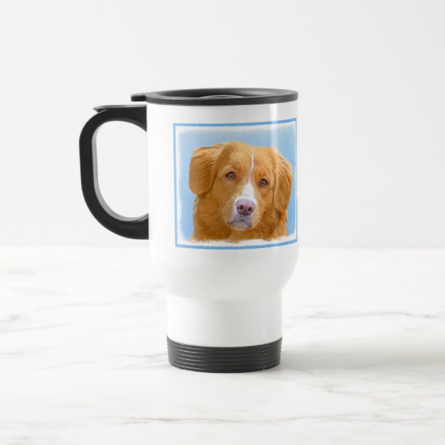 Mug De Voyage Nouvelle-Écosse Peinture de chien pour l'essayeur  (Gauche)