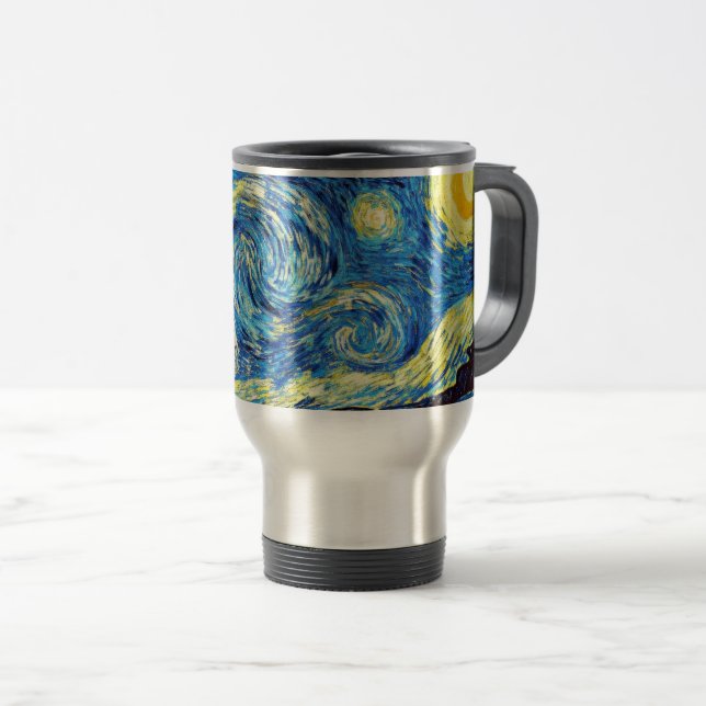Mug De Voyage Nuit étoilée par Vincent van Gogh (Devant droit)