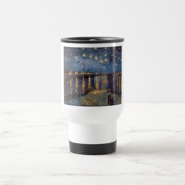Mug De Voyage Nuit étoilée sur le Rhône par Vincent Van Gogh (Centre)