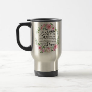 Mug De Voyage Numéros 6:24-26 Le Seigneur vous bénisse Rose de l