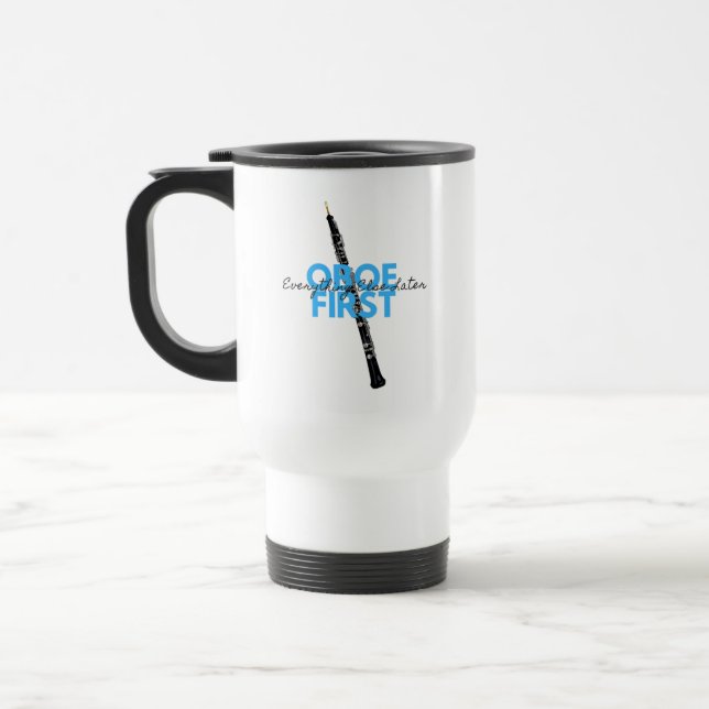 Mug De Voyage Oboe Tout D'Abord Plus Tard Drôle Oboist Coff (Gauche)