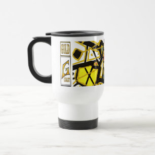 Mug De Voyage Œuvre d'art OR – Élégance abstraite contemporaine