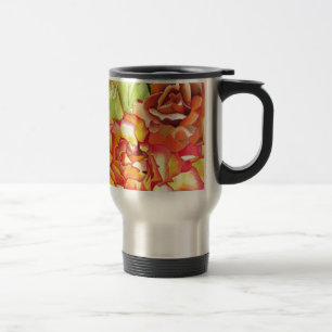 Mug De Voyage Œuvres d'art à l'aquarelle de roses orange et jaun