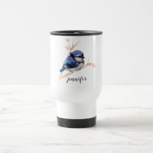 Mug De Voyage Oiseau de Jay bleu mou Boug de voyage personnalis