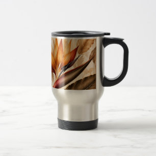 Mug De Voyage Oiseau de Paradis Élégant & Art Botanique Ginkgo