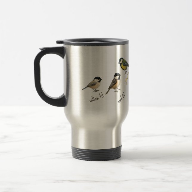 Mug de voyage Oiseaux – Oiseaux de jardin aquarell (Gauche)