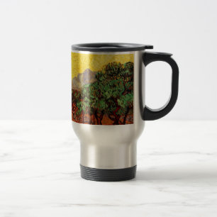 Mug De Voyage Oliviers avec ciel jaune et soleil