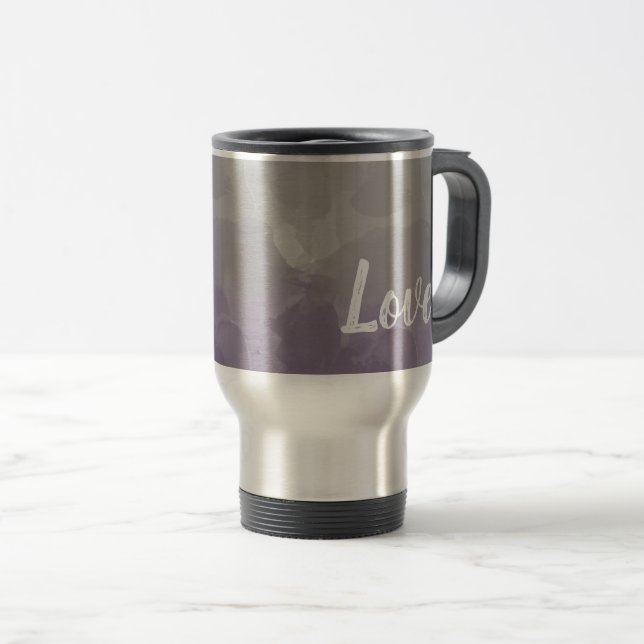 Mug De Voyage Ombre Purple et Grey Love Graceful Gradient (Devant droit)