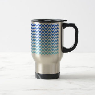 Mug De Voyage Ondes bleues dégradantes