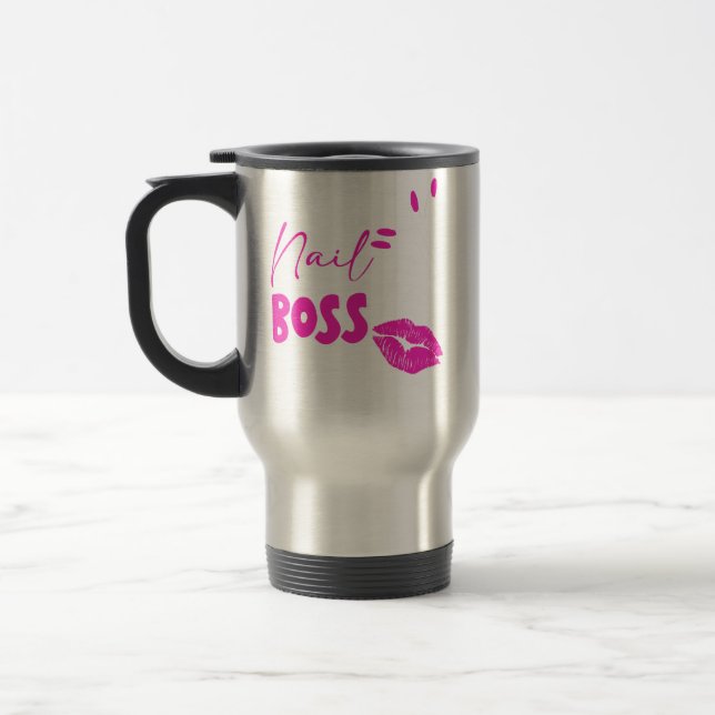 Mug De Voyage Ongle polonais Lover cadeau 'Nail Boss Nail Tech N (Gauche)